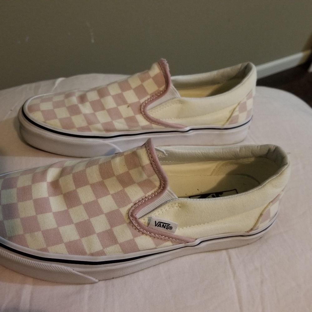 Vans pink and white